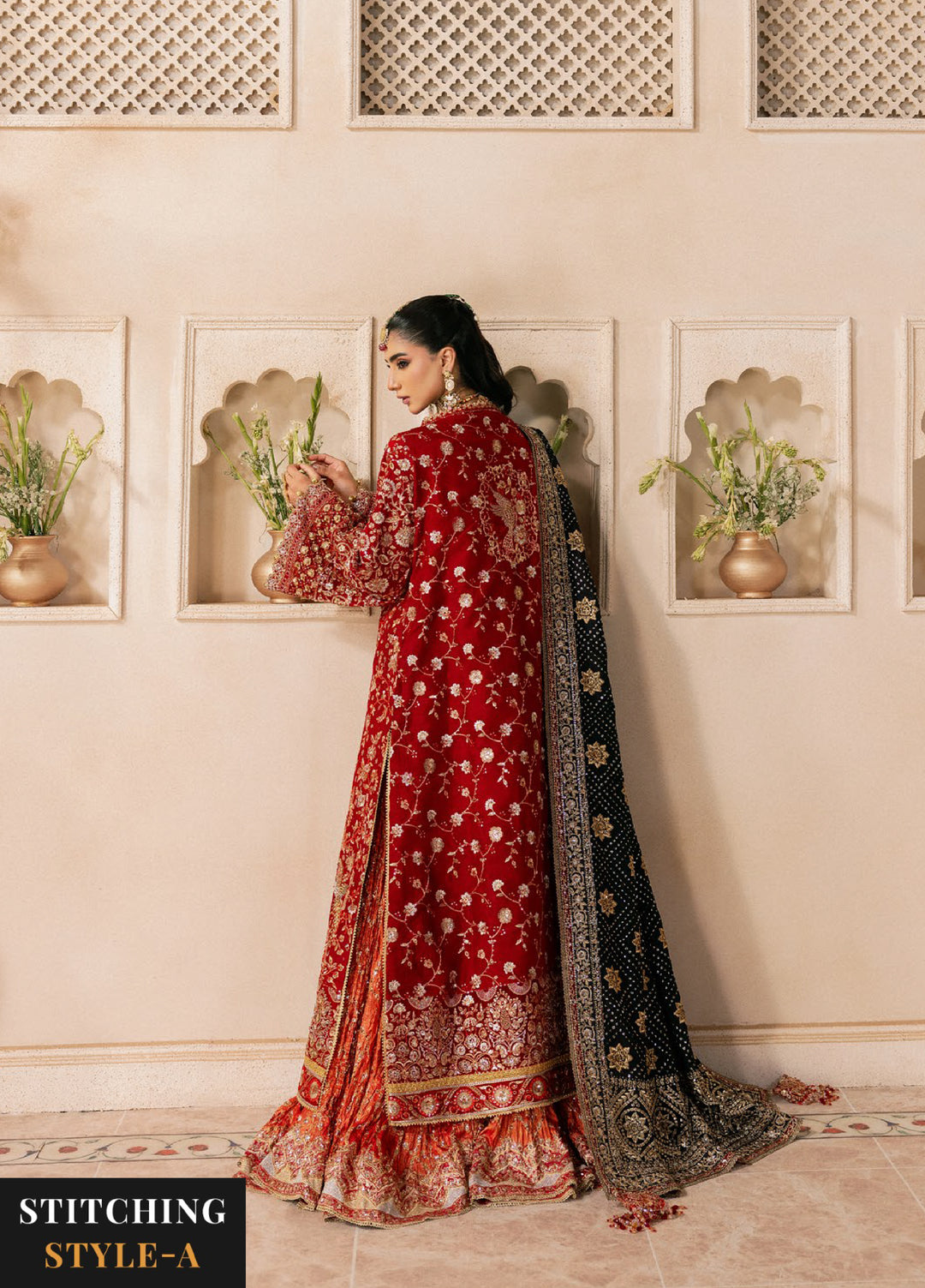 AIK Atelier Unstitched Embroidered Medium Silk 3 Piece Suit AIK26UAW D-08 - Wedding Collection