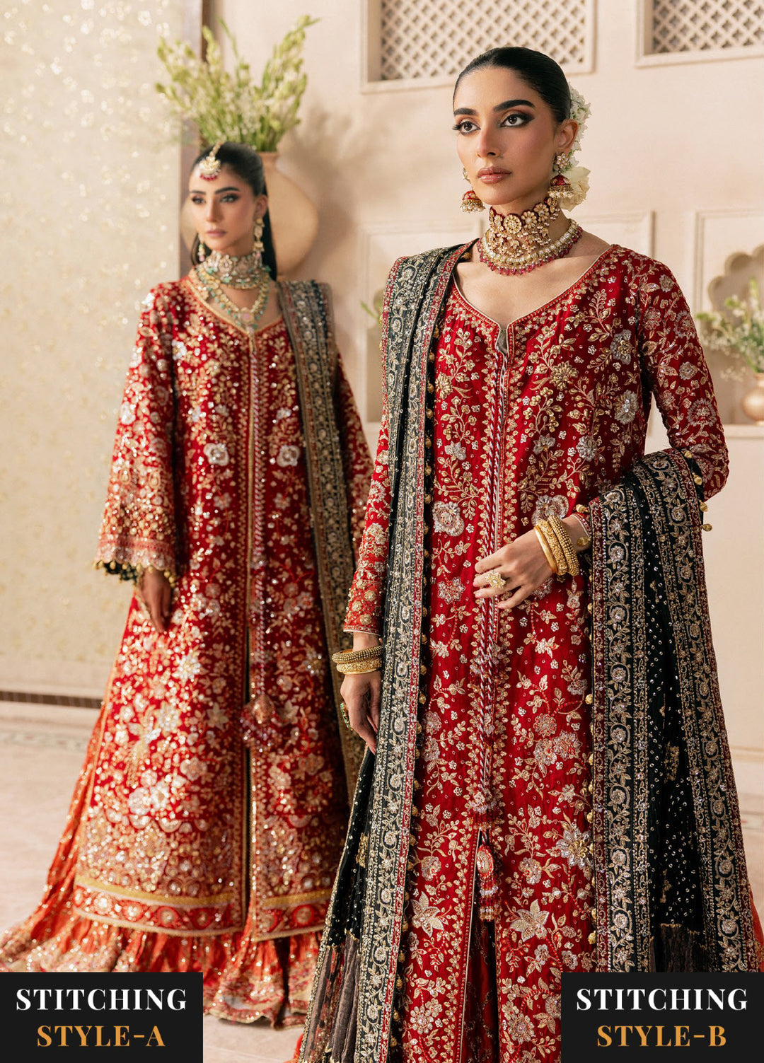 AIK Atelier Unstitched Embroidered Medium Silk 3 Piece Suit AIK26UAW D-08 - Wedding Collection