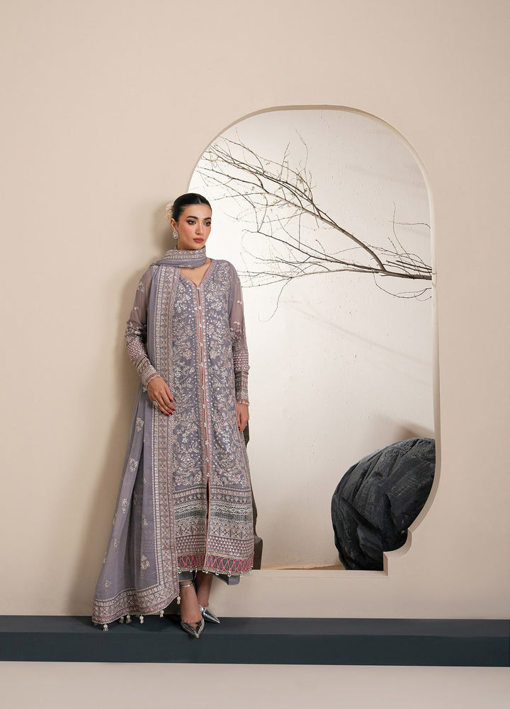Kalani by Xenia Formals Unstitched Embroidered Chiffon 3 Piece Suit XE26UKW 08-Isara - Wedding Collection
