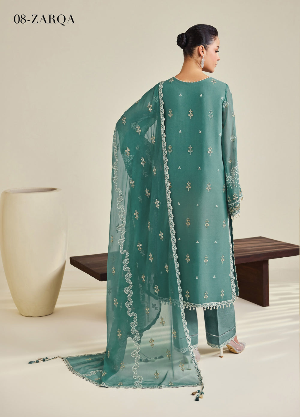 Dhaagay by Alizeh Fashion Unstitched Embroidered Chiffon 3 Piece Suit AF26UCD AF-DHG-5052 Zarqa - Festive Collection