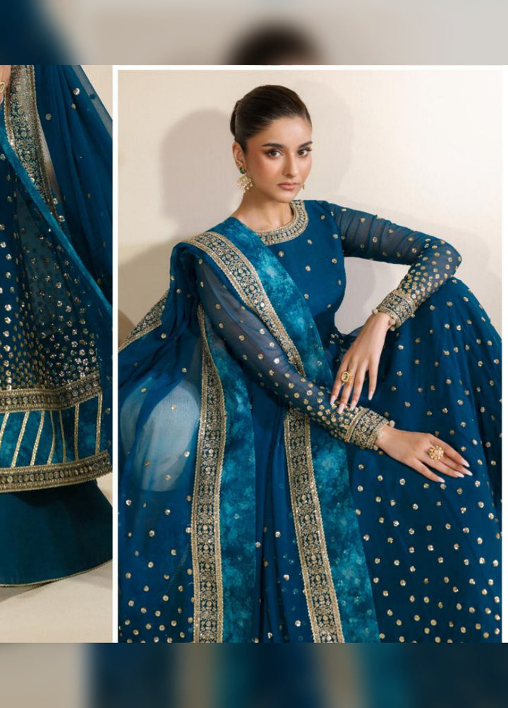 Meraki by Zarif Unstitched Embroidered Chiffon 3 Piece Suit ZR26UCM  ZENIA 08 - Festive Collection