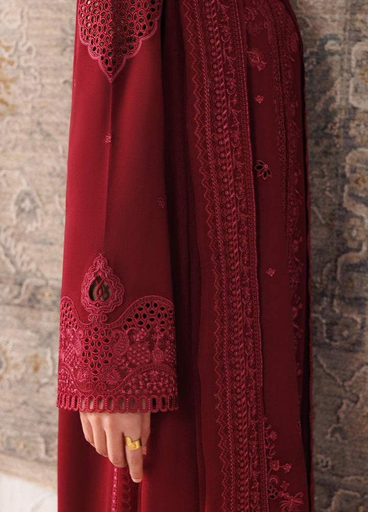 Q line by Qalamkar Unstitched Embroidered Slub Linen 3 Piece Suit QLK26UQL Neirah QLW-08 - Winter Collection