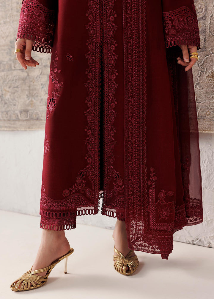 Q line by Qalamkar Unstitched Embroidered Slub Linen 3 Piece Suit QLK26UQL Neirah QLW-08 - Winter Collection