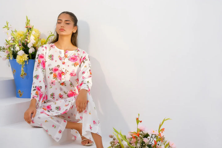 Dhaga Women Pret Printed 2 Piece Lawn Matching Separate FW24DSP008 - Summer Collection