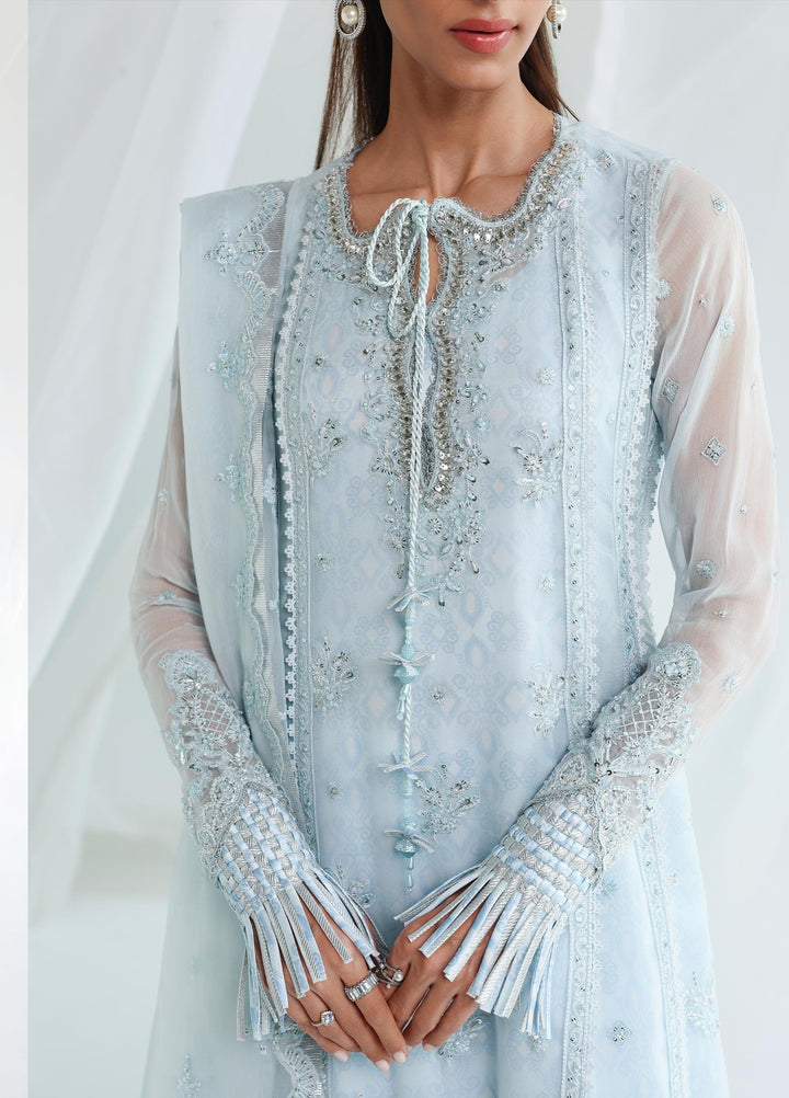 Qalamkar Unstitched Embroidered Chiffon 3 Piece Suit QLK26UCF Sona QCC-08 - Festive Collection