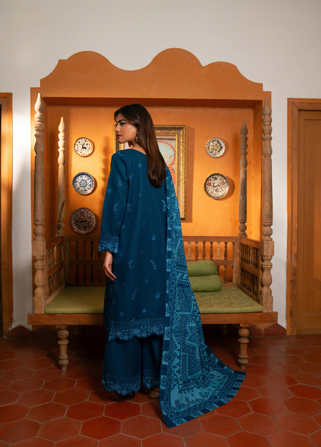 Manzil by Rashid Textiles Unstitched Embroidered Khaddar 3 Piece Suit RT26UKM D-1037 - Winter Collection