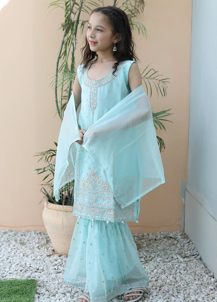 Khanak Girls RTW Embroidered Chiffon 3 Piece Suit KG-11 - Festive Collection