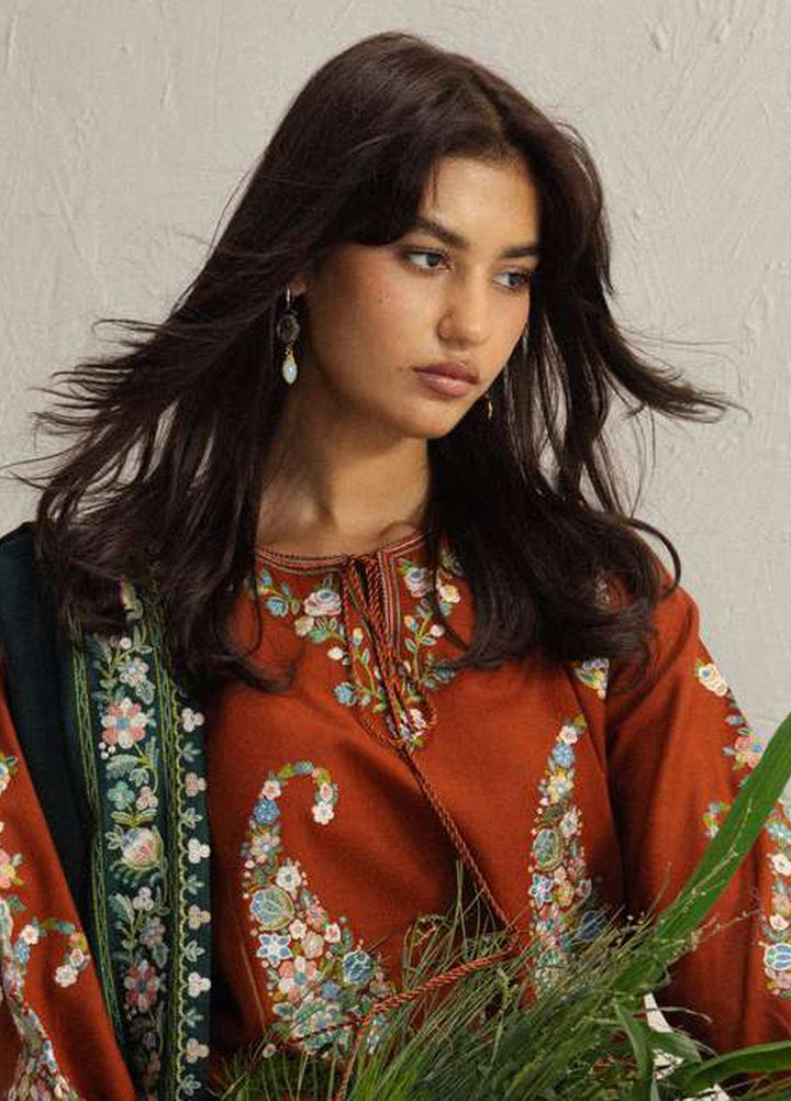 Coco by Zara Shahjahan Unstitched Khaddar 3 Piece Suit CZS26UKW SHIREEN 6B - Winter Collection
