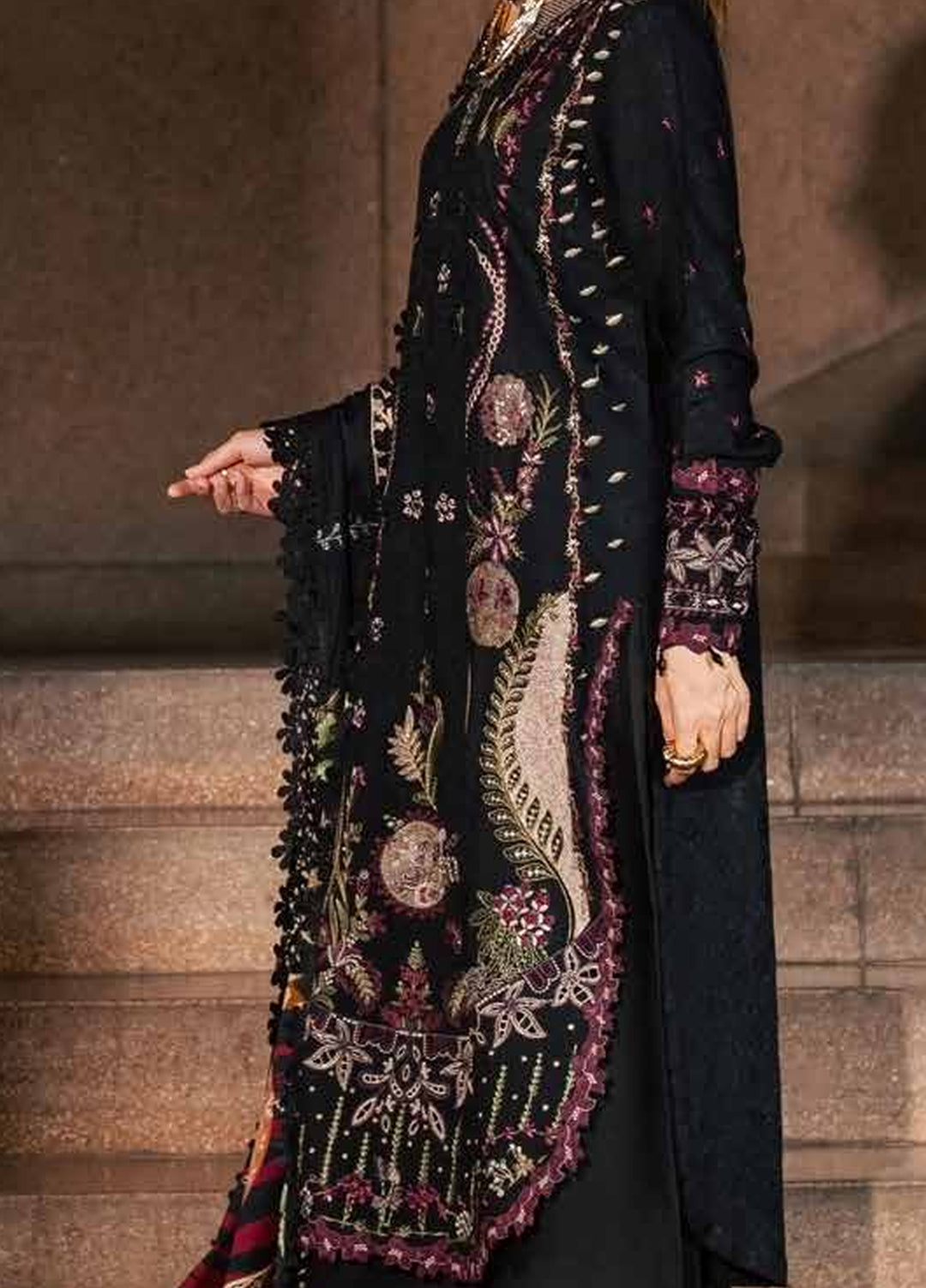 Maya by Nureh Unstitched Embroidered Jacquard Linen 3 Piece Suit NU26UMLJ NW-128 - Festive Collection