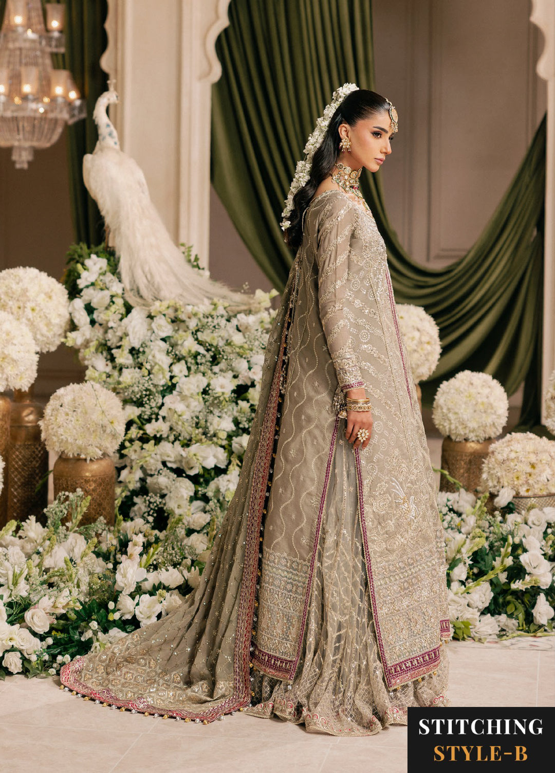 AIK Atelier Unstitched Embroidered Khaadi Net 3 Piece Suit AIK26UAW D-09 - Wedding Collection