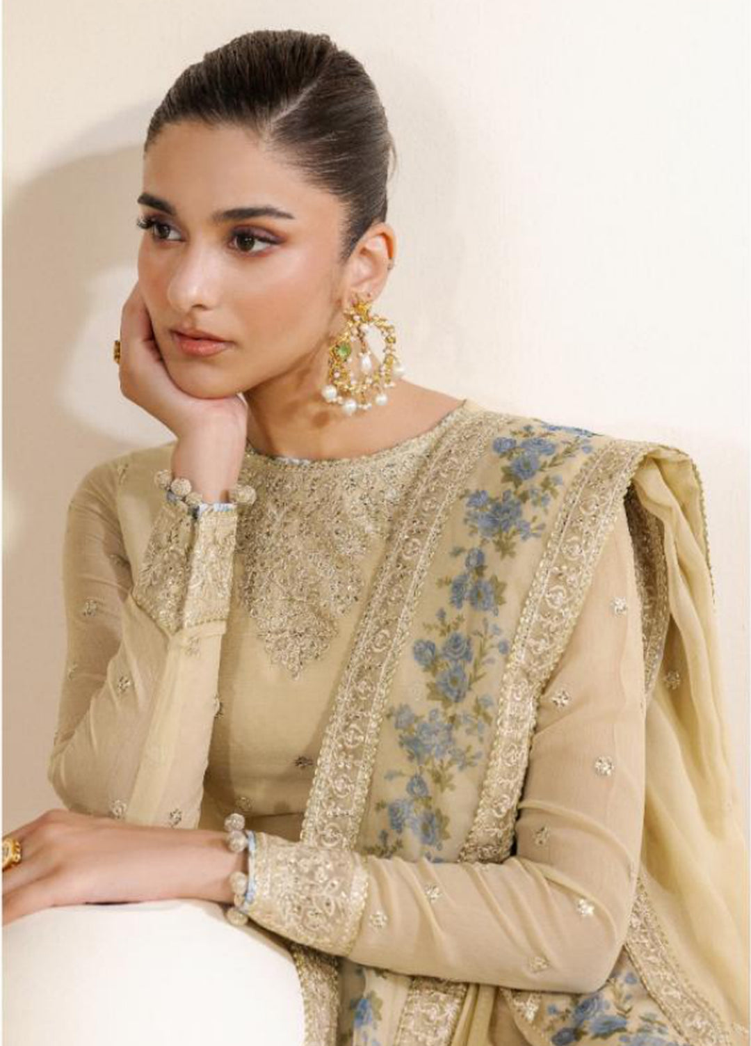 Meraki by Zarif Unstitched Embroidered Chiffon 3 Piece Suit ZR26UCM DARYA 09 - Festive Collection