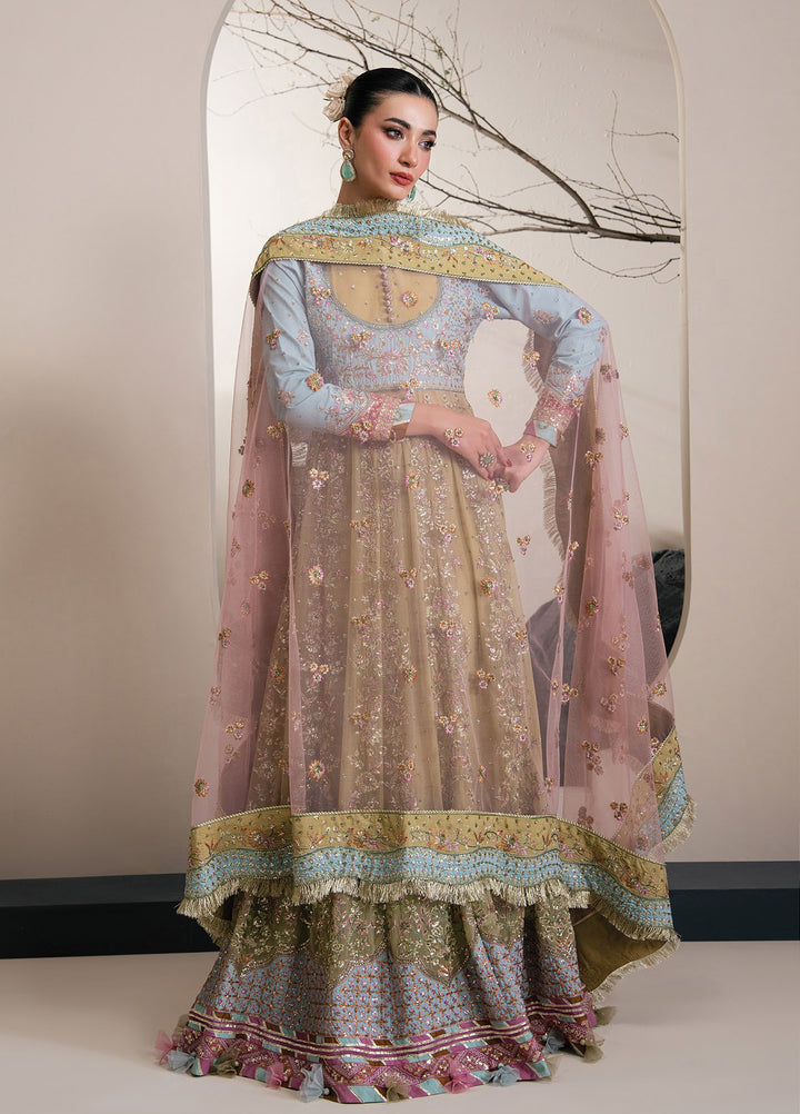 Kalani by Xenia Formals Unstitched Embroidered Raw Silk 3 Piece Suit XE26UKW 09-Zana - Wedding Collection