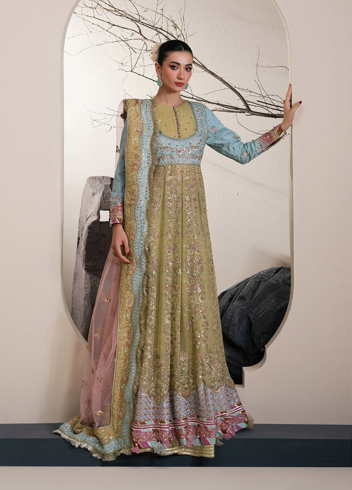 Kalani by Xenia Formals Unstitched Embroidered Raw Silk 3 Piece Suit XE26UKW 09-Zana - Wedding Collection