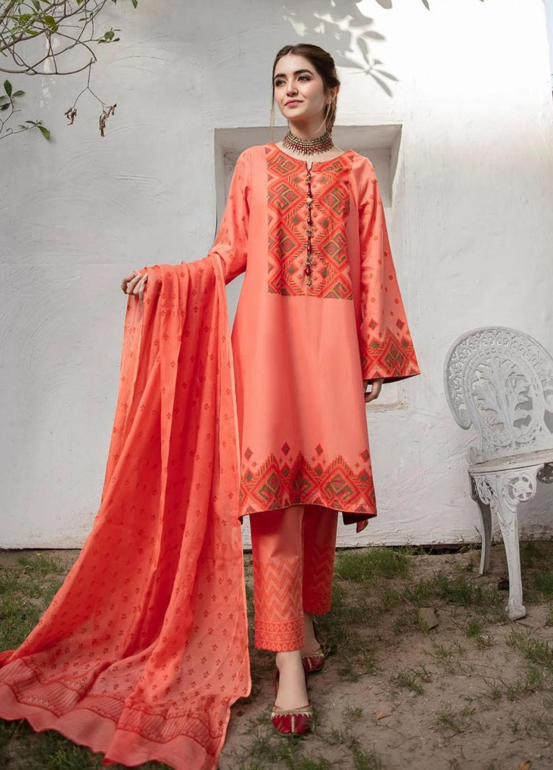 Garnet Clothing Pret Luxury Pret Screen Printed Lawn Shirt MAHENUR