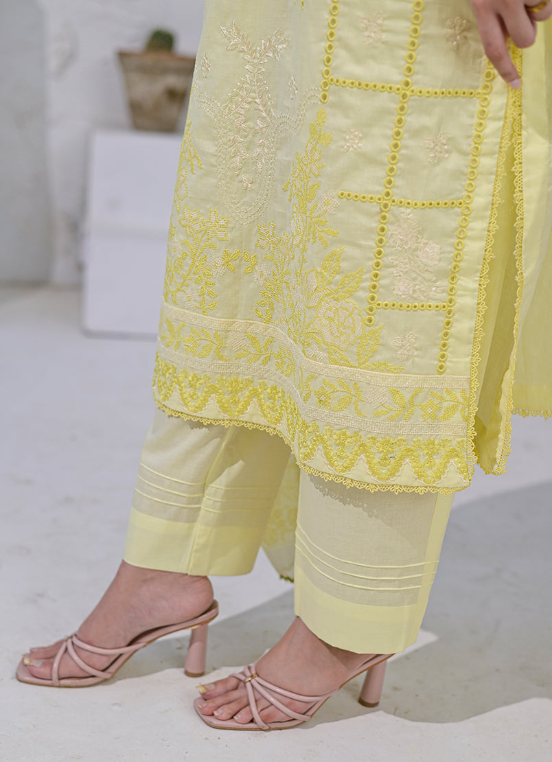Gulbahar by Ishq e Rang RTW Embroidered Lawn 3 Piece Suit Lemon Glow Festive Collection