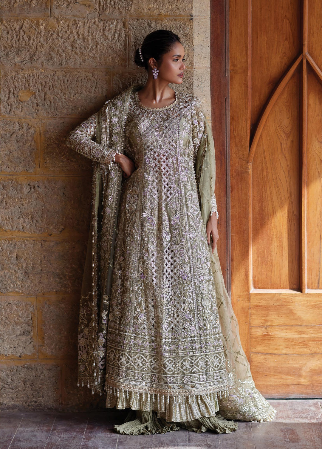 Dastangoi by Afrozeh Unstitched Embroidered Organza 3 Piece Suit AF26UDW Sukhan FW01218 - Wedding Collection
