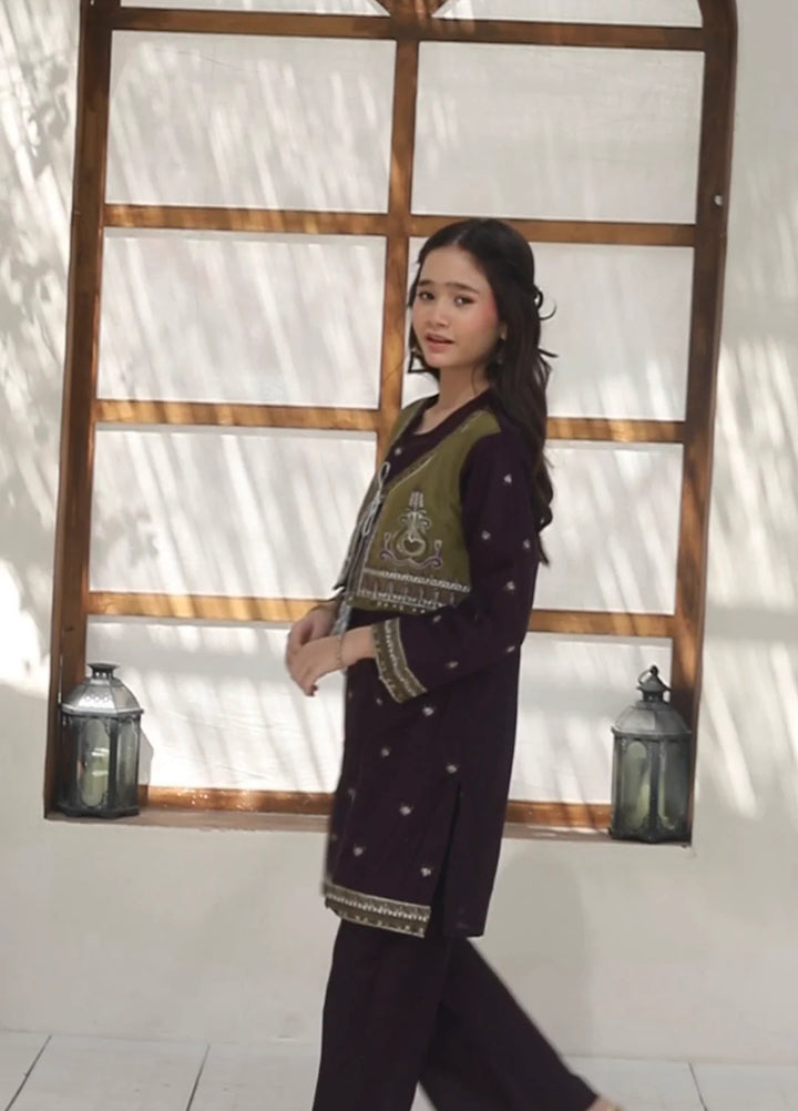 Khanak Girls RTW Embroidered Cotton 2 Piece Suit KST-136 - Casual Collection
