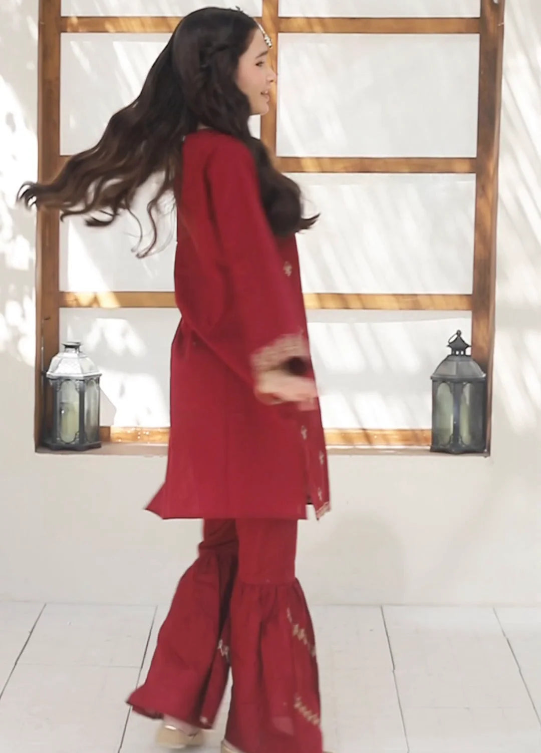 Khanak Girls RTW Embroidered Cotton 2 Piece Suit KST-145 - Festive Collection