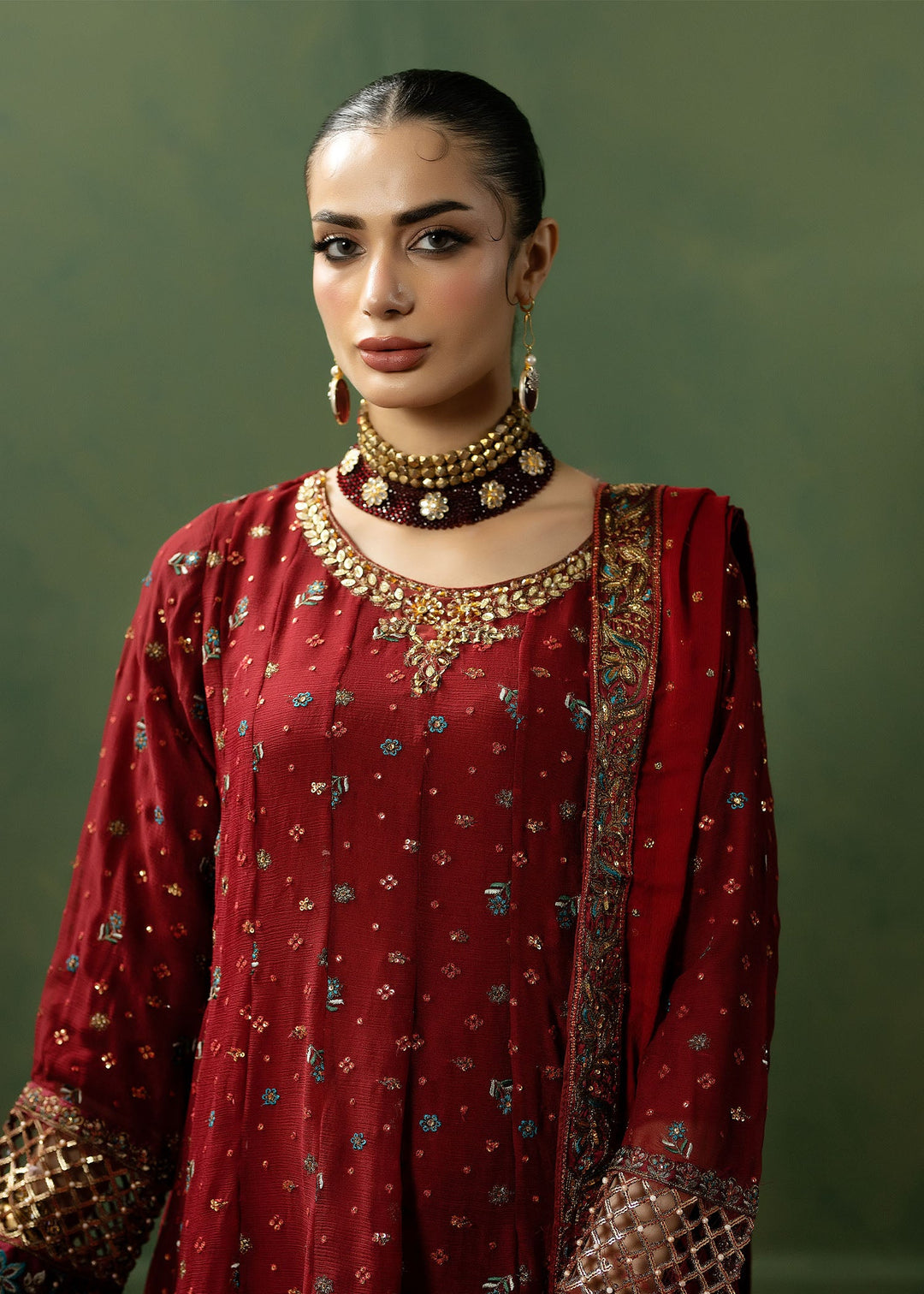 Lumiere Luxury by Meerak Pret Embroidered Chiffon 3 Piece Suit LMR-01 - Festive Collection