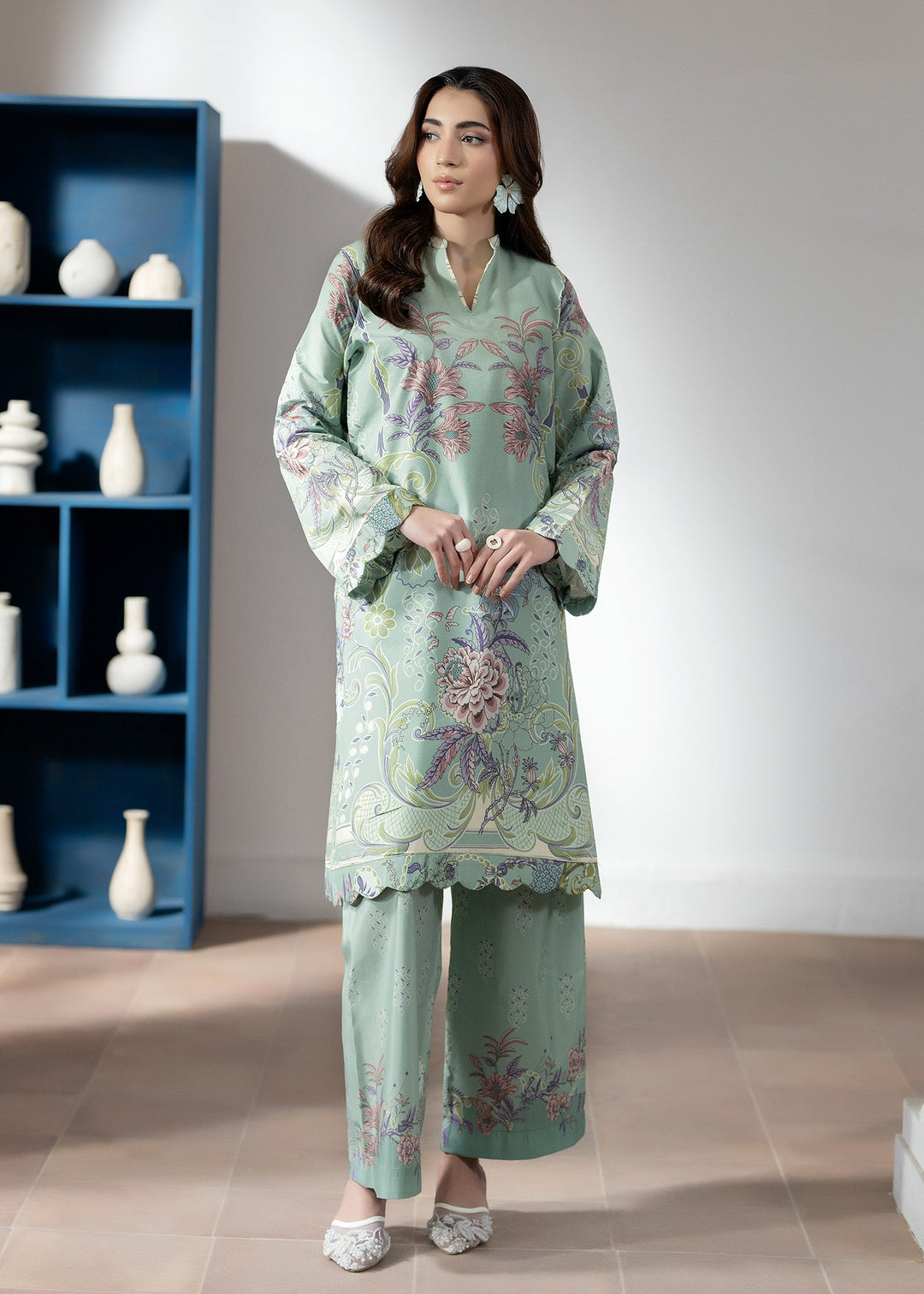 Pretfection by Meerak Printed Silk 2 Piece Suit Co-Ord Sets-02 - Casual Collection