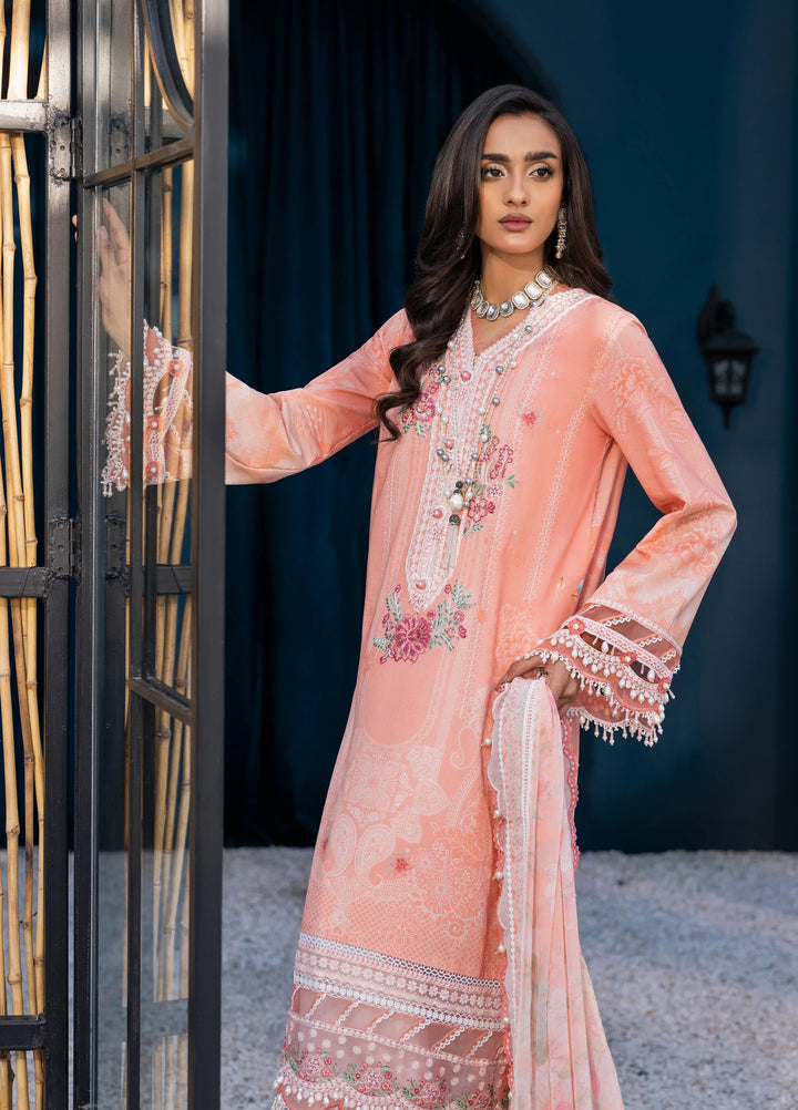 La Elise Women Unstitched Embroidered Lawn 3 Piece Suit 0000402 Aviva - Casual Collection