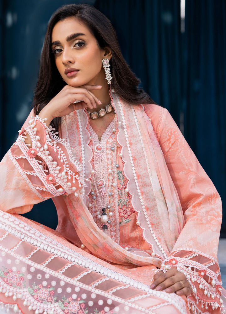 La Elise Women Unstitched Embroidered Lawn 3 Piece Suit 0000402 Aviva - Casual Collection