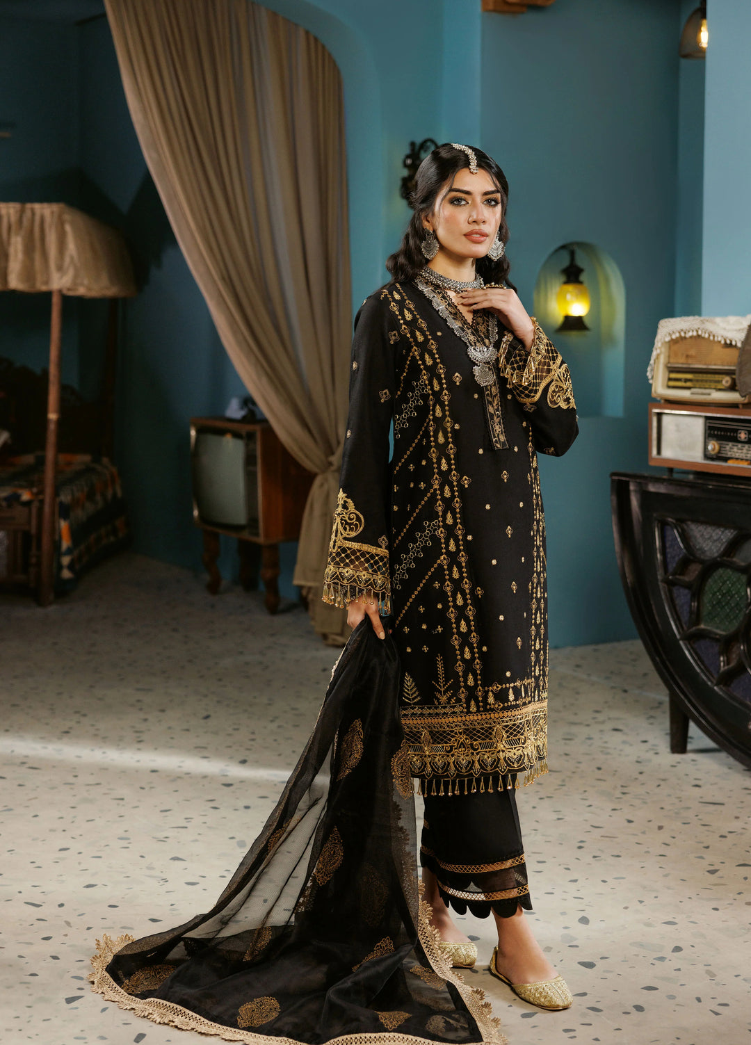 La Elise Women Unstitched Embroidered Lawn 3 Piece Suit 0000501 Leila - Casual Collection