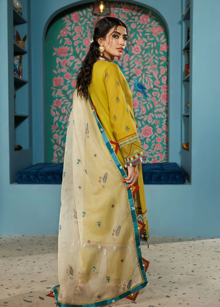 La Elise Women Unstitched Embroidered Lawn 3 Piece Suit 0000504 Zhalay - Casual Collection