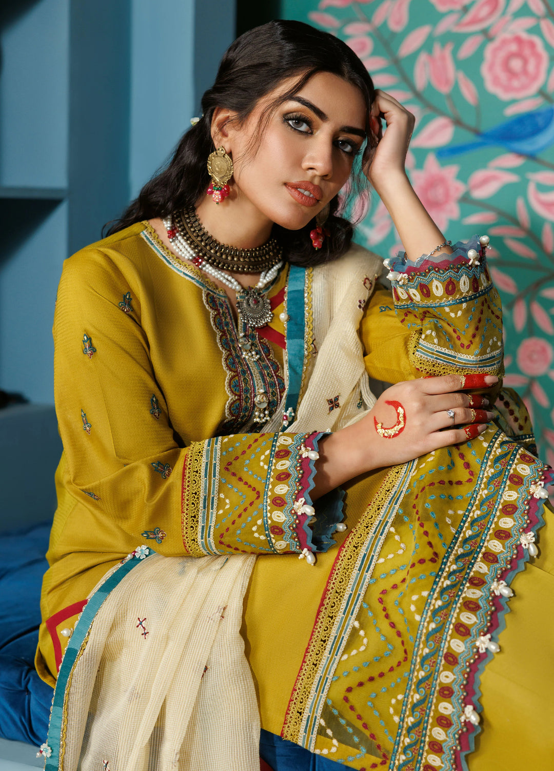 La Elise Women Unstitched Embroidered Lawn 3 Piece Suit 0000504 Zhalay - Casual Collection