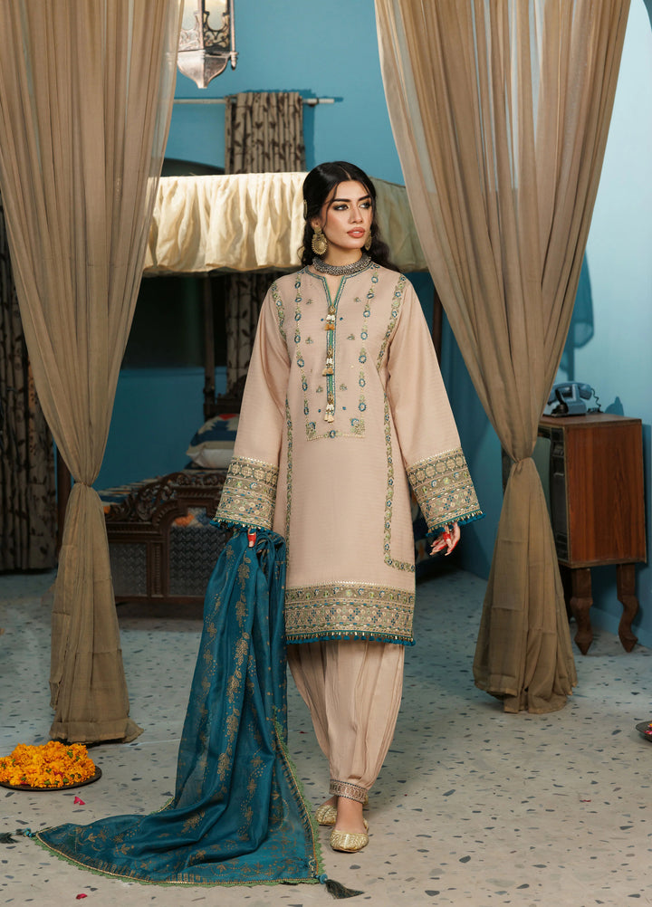 La Elise Women Unstitched Embroidered Lawn 3 Piece Suit 0000506 Gulnar - Casual Collection