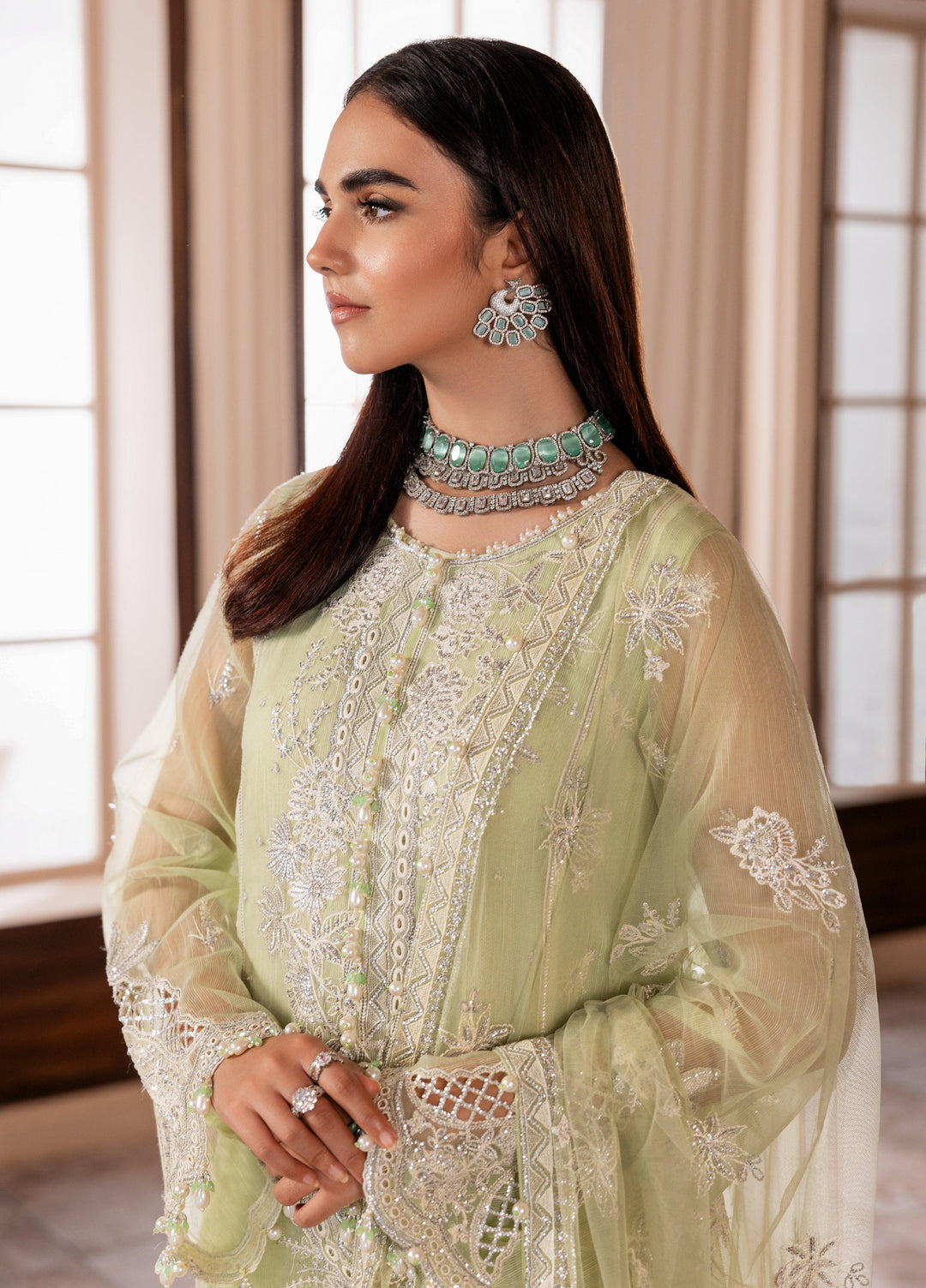 La Elise Women Unstitched Embroidered Lawn 3 Piece Suit 000105 Cara - Casual Collection