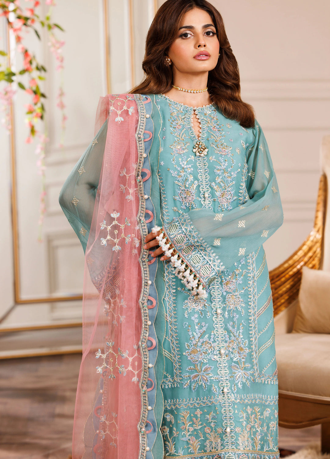 La Elise Women Unstitched Embroidered Lawn 3 Piece Suit 0001005 Bella - Casual Collection