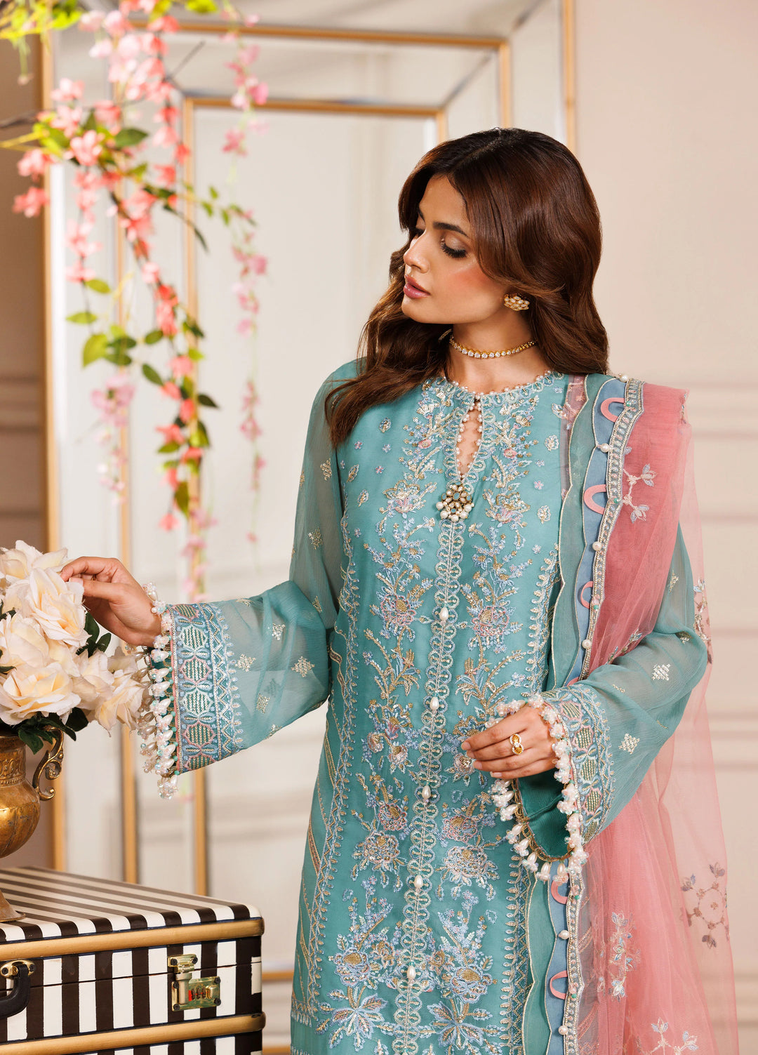 La Elise Women Unstitched Embroidered Lawn 3 Piece Suit 0001005 Bella - Casual Collection