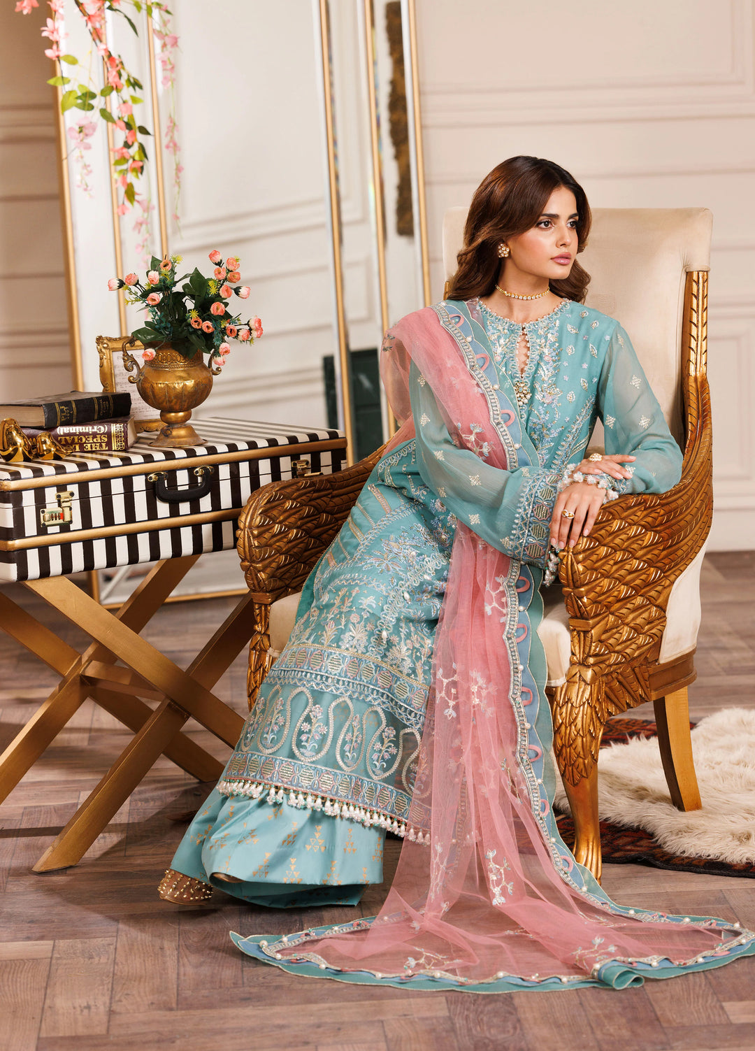 La Elise Women Unstitched Embroidered Lawn 3 Piece Suit 0001005 Bella - Casual Collection