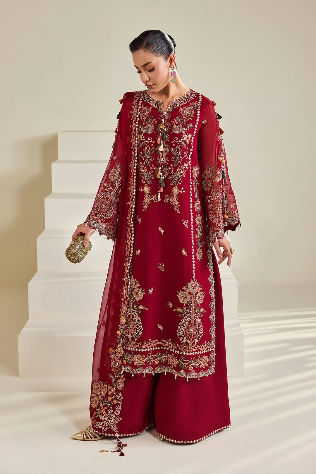 Dhaagay by Alizeh Fashion Unstitched Embroidered Chiffon 3 Piece Suit AF26UCD AF-DHG-5053 Suraira - Festive Collection