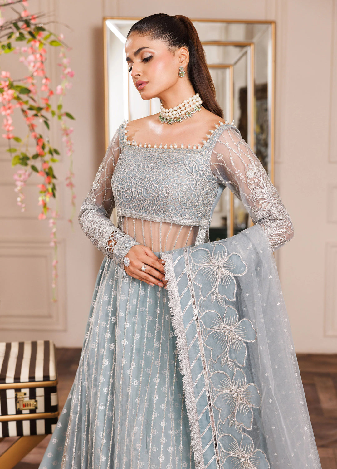 La Elise Women Unstitched Embroidered Lawn 3 Piece Suit 0001001 Ellie - Casual Collection