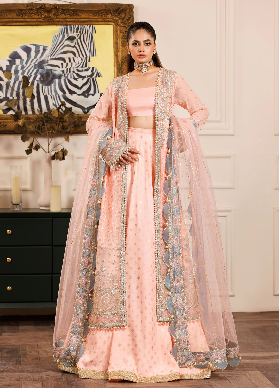 La Elise Women Unstitched Embroidered Lawn 3 Piece Suit 0001004 Zuri - Casual Collection