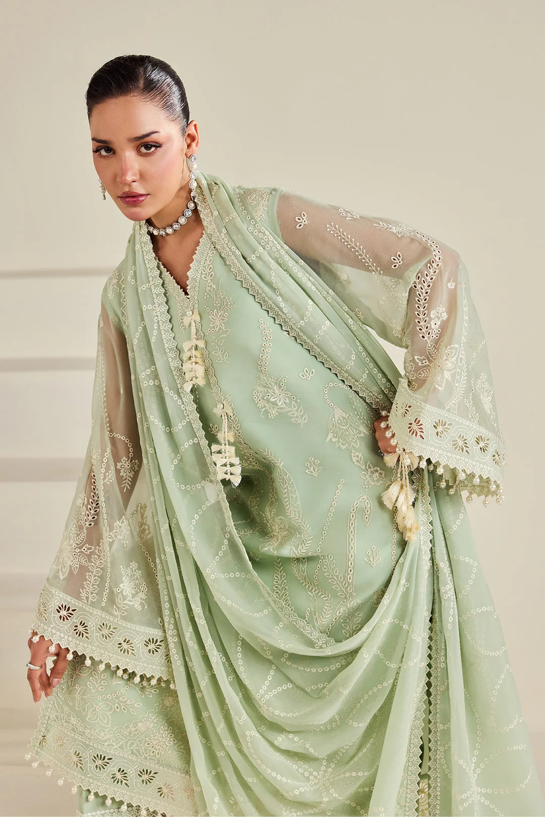 Dhaagay by Alizeh Fashion Unstitched Embroidered Chiffon 3 Piece Suit AF26UCD AF-DHG-5055 Meerak - Festive Collection
