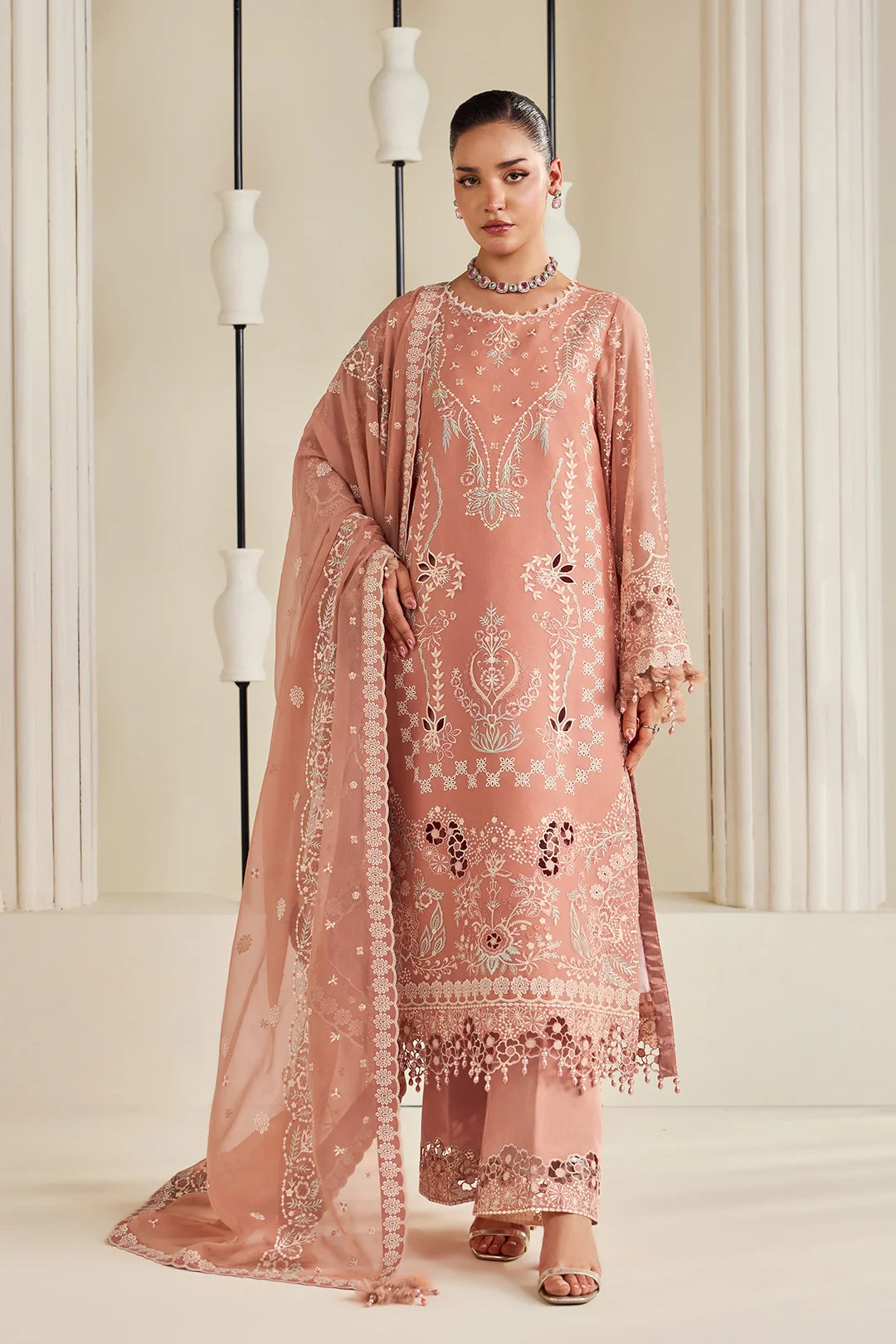 Dhaagay by Alizeh Fashion Unstitched Embroidered Chiffon 3 Piece Suit AF26UCD AF-DHG-5045 Sorah - Festive Collection