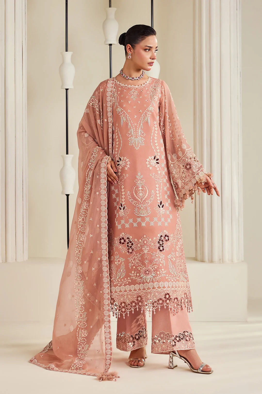 Dhaagay by Alizeh Fashion Unstitched Embroidered Chiffon 3 Piece Suit AF26UCD AF-DHG-5045 Sorah - Festive Collection