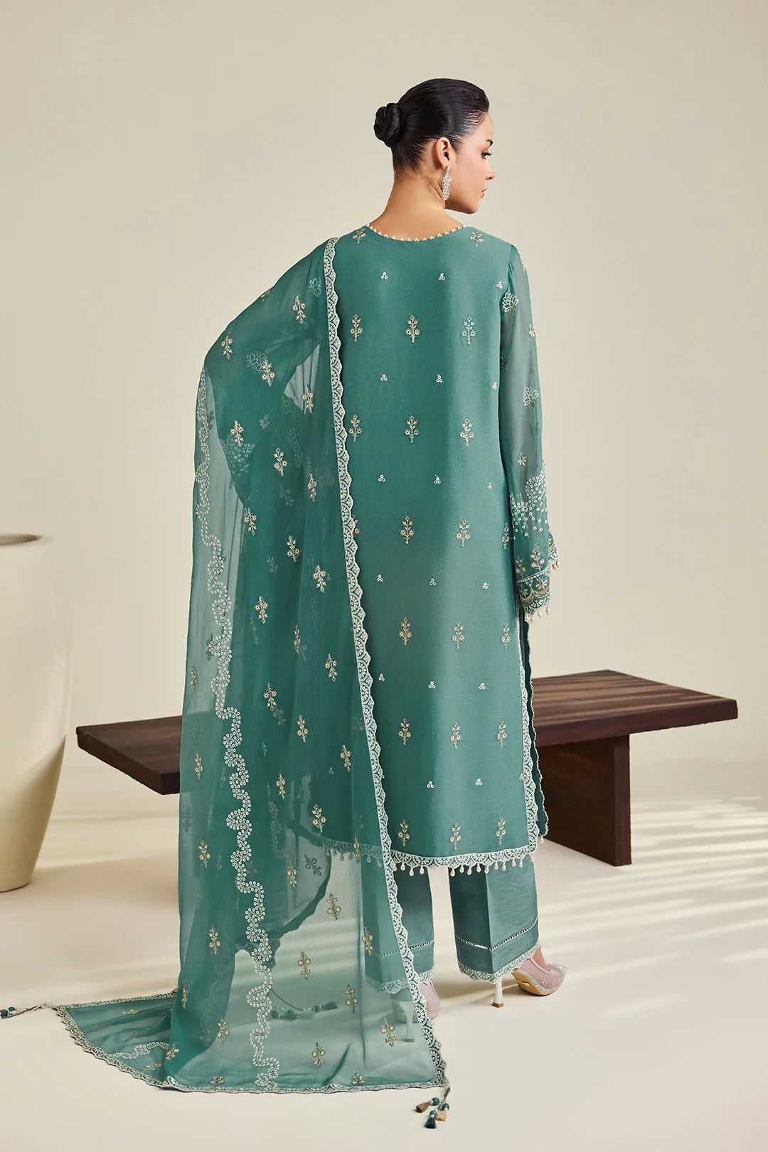 Dhaagay by Alizeh Fashion Unstitched Embroidered Chiffon 3 Piece Suit AF26UCD AF-DHG-5052 Zarqa - Festive Collection