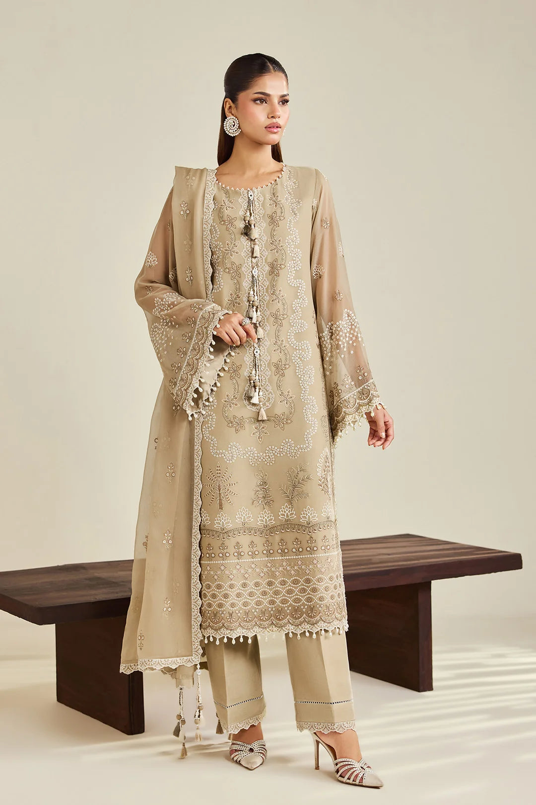 Dhaagay by Alizeh Fashion Unstitched Embroidered Chiffon 3 Piece Suit AF26UCD AF-DHG-5051 Azeen - Festive Collection