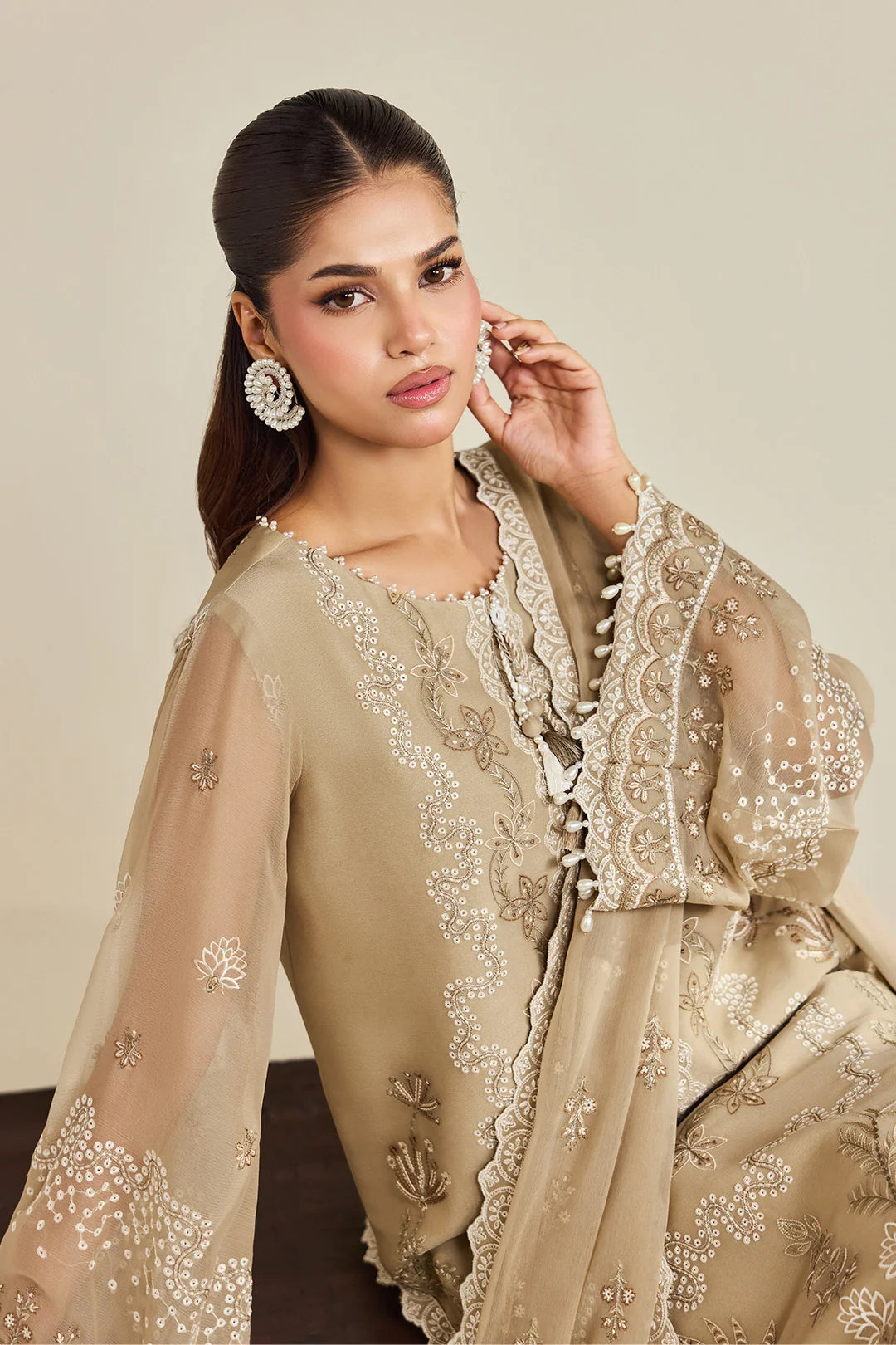 Dhaagay by Alizeh Fashion Unstitched Embroidered Chiffon 3 Piece Suit AF26UCD AF-DHG-5051 Azeen - Festive Collection
