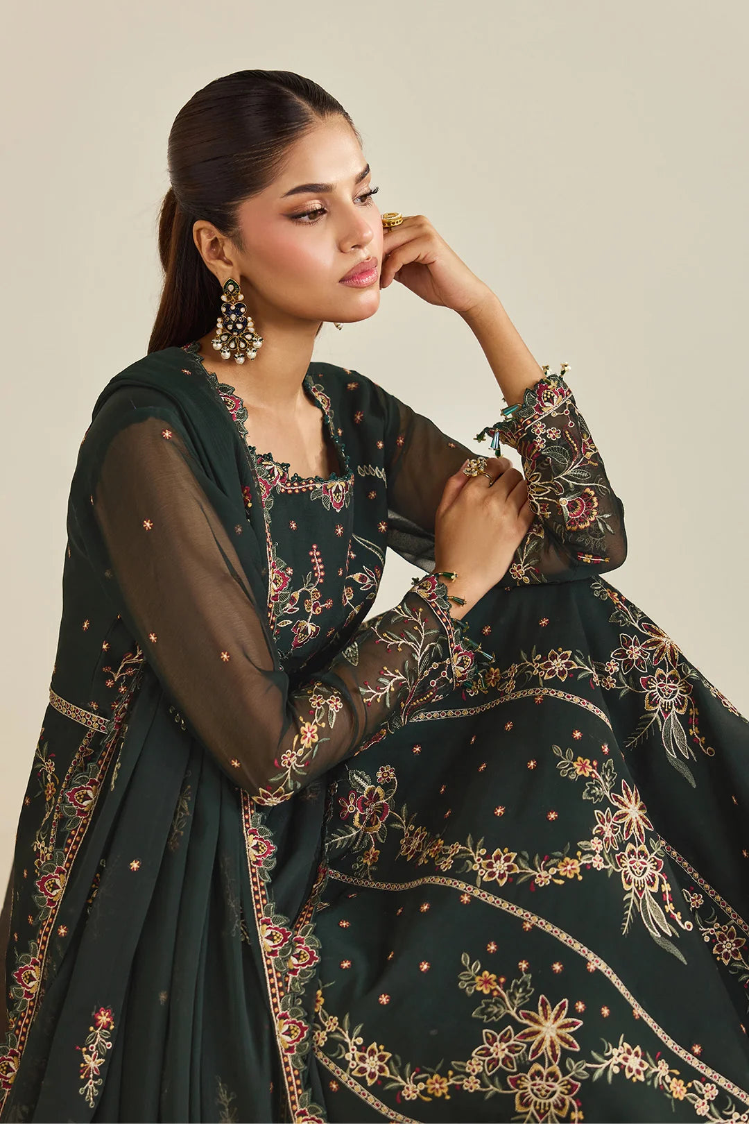 Dhaagay by Alizeh Fashion Unstitched Embroidered Chiffon 3 Piece Suit AF26UCD AF-DHG-5047 Sohana - Festive Collection