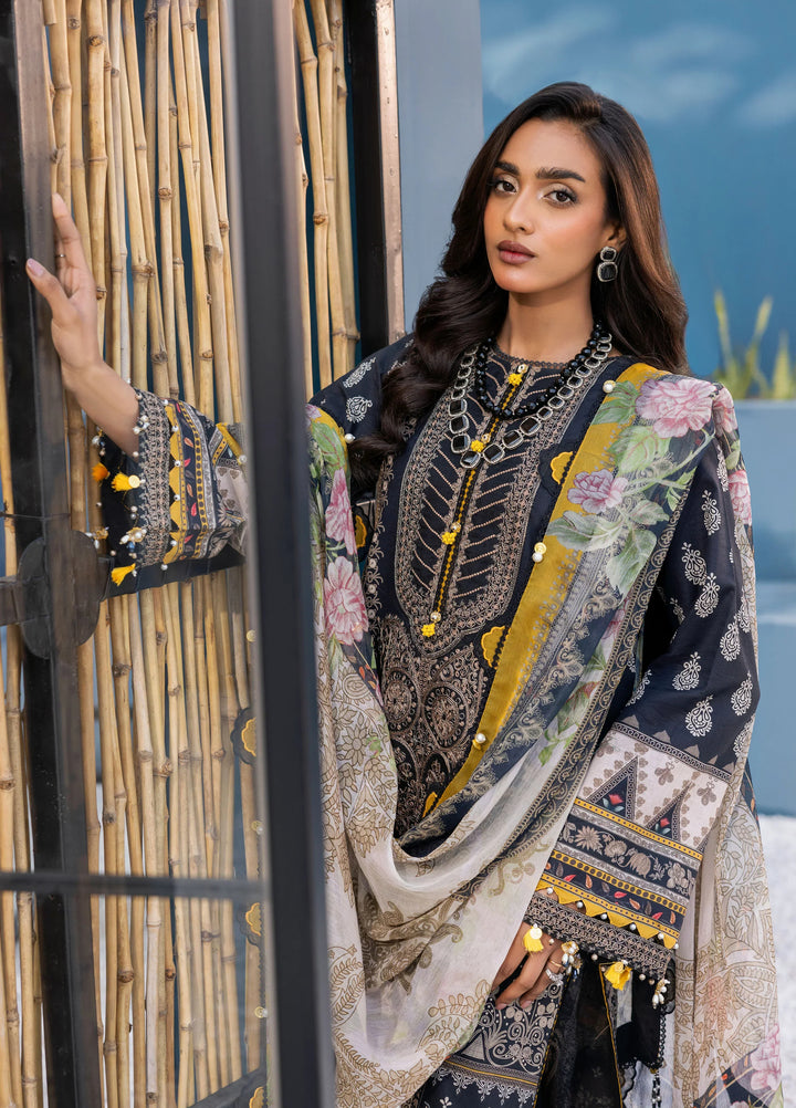 La Elise Women Unstitched Embroidered Lawn 3 Piece Suit 0000406 Mylah - Casual Collection