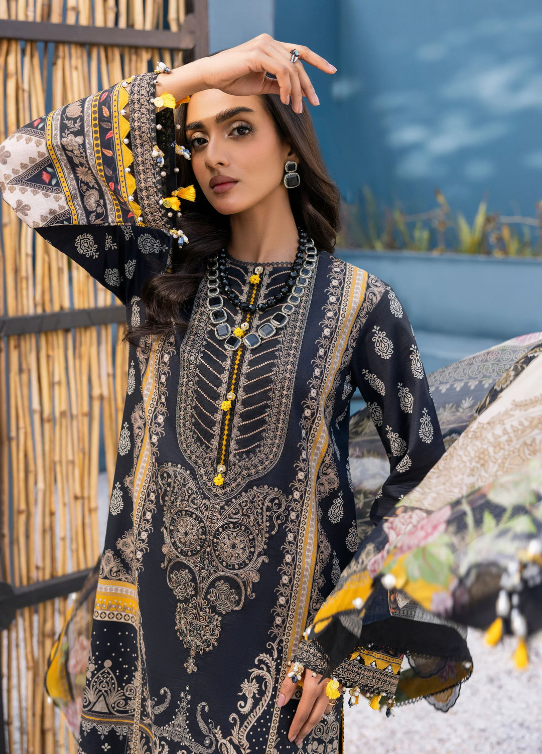 La Elise Women Unstitched Embroidered Lawn 3 Piece Suit 0000406 Mylah - Casual Collection