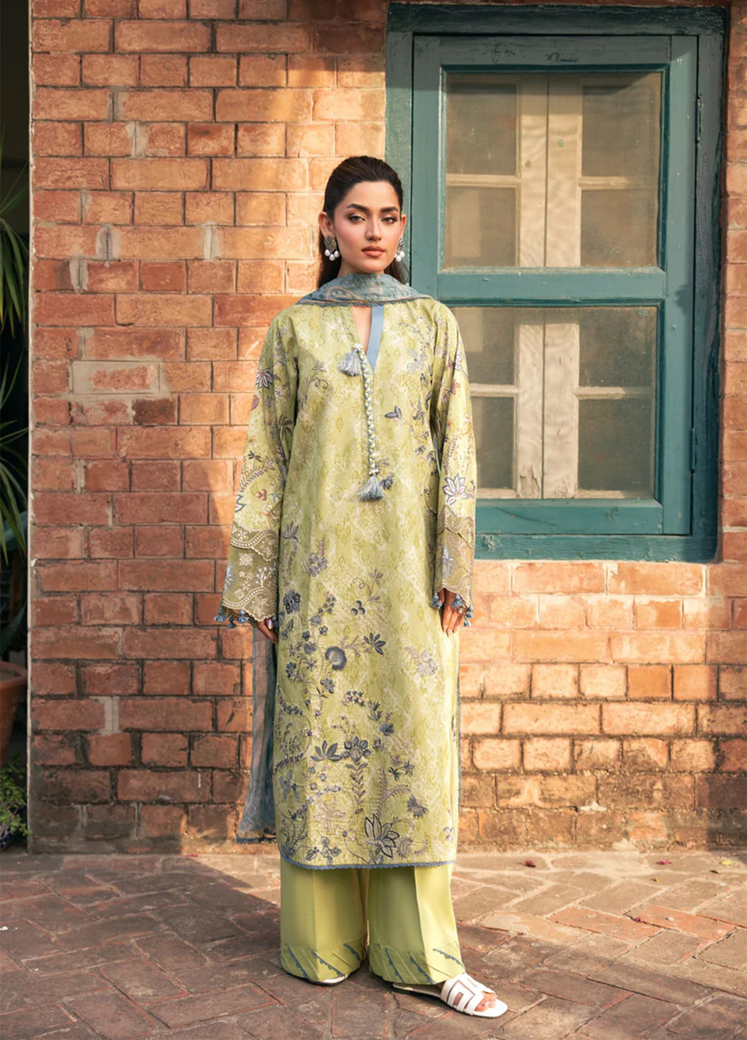 Odyssey by Florent Unstitched Embroidered Lawn 3 Piece Suit FL26UOL FZ-8B - Eid Collection