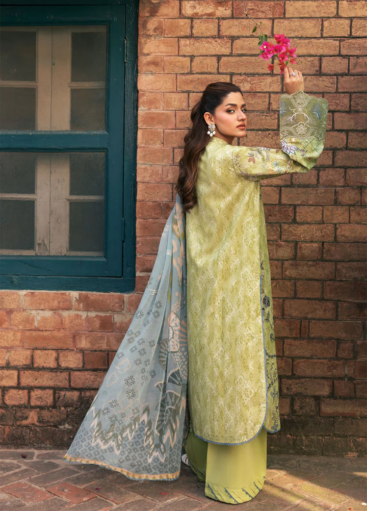 Odyssey by Florent Unstitched Embroidered Lawn 3 Piece Suit FL26UOL FZ-8B - Eid Collection