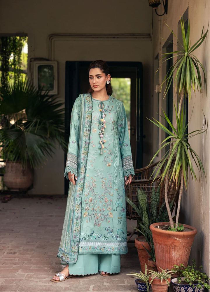 Odyssey by Florent Unstitched Embroidered Lawn 3 Piece Suit FL26UOL FZ-2B - Eid Collection