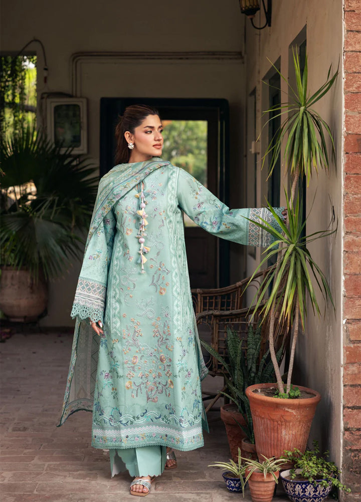 Odyssey by Florent Unstitched Embroidered Lawn 3 Piece Suit FL26UOL FZ-2B - Eid Collection